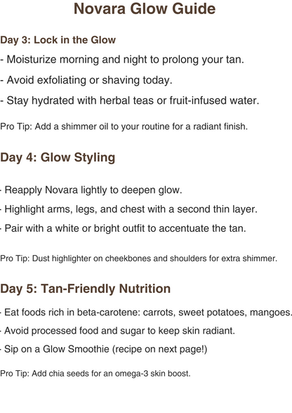 Novara Glow Guide